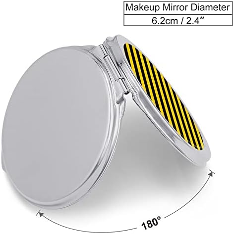 Bumblebee listras compactas espelho de bolso portátil espelho cosmético dobramento de dupla face 1x/2x ampliação