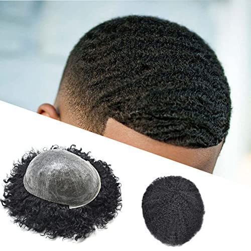 Garias para homens negros ondas afro 8x10 polegadas afro -americanas masculinas Toupee Sistema de substituição de cabelo