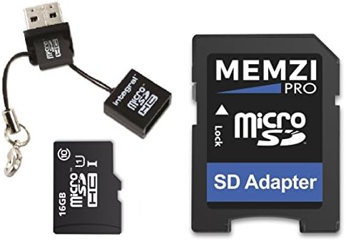 MEMZI PRO 16GB CLASS 10 90MB/S MICRO SDHC CARTÃO de memória com adaptador SD e leitor de micro USB para Pruveeo em