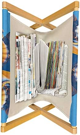 Revista náutica de Ambesonne e titular de livros, conchas no estilo fi fi do Oceano Sea apresentado gráfico, organizador de