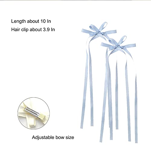 Mdrtirim 2 fita de arco azul clipe de cabelo bebê adolescente menina coisas acessórios de cabelo de cabelo para criança clipes