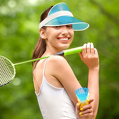 12 Pacote unissex plástico sol sol chapéus chapéus visões claros tampa de proteção UV Sunhat para homens homens de golfe esportes