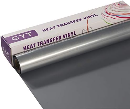 Transferência de calor reflexivo Gyt Vinil de 12 polegadas por 7 pés de vinil de ferro cinza escuro no design de vinil diy