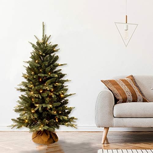 Nacional da Mini-Natal Artificial da Companhia de Árvores-4 pés, verde e pré-iluminada Artificial Christmas Greath | Reunido com decorações