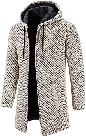Uofoco plus size size casaco de manga longa fria masculina jaqueta colegial de primavera com conforto de cor de malha