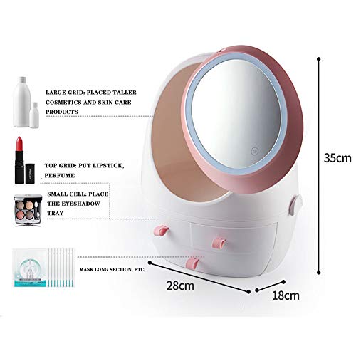 Espelho de maquiagem Mozx, com 20 lâmpadas LEDs diminuídas, luzes de controle de toque, comprimido de mesa 360 ° Cosméticos