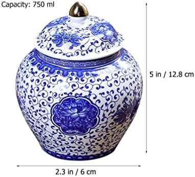 Snack Snack Recipiente Zerodeko Jar de armazenamento de alimentos cerâmica Antigo chinês azul e branco Porcelana selada Valistadora