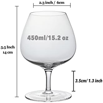 Rolato conhaque conhaque cristal pequeno copos snifter, conjunto de 4 - artesanal - bom para uísque de bourbon - 15 onças