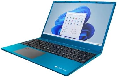 Gateway 15.6 Ultra Slim Notebook, FHD, AMD Ryzen 7 com gráficos Radeon RX Vega 10, 512 GB de SSD, memória de 8 GB, sintonizada por áudio THX, scanner de impressão digital, câmera de 2MP, HDMI, Windows 11, Home, azul