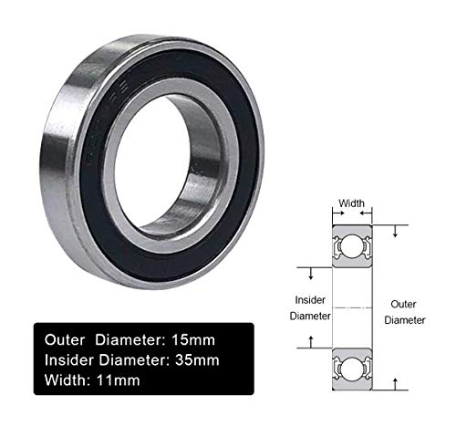 8 pcs 6202-2rs rolamentos de vedação de borracha dupla 15x35x11mm rolamento de esfera de ranhura profunda de profundidade