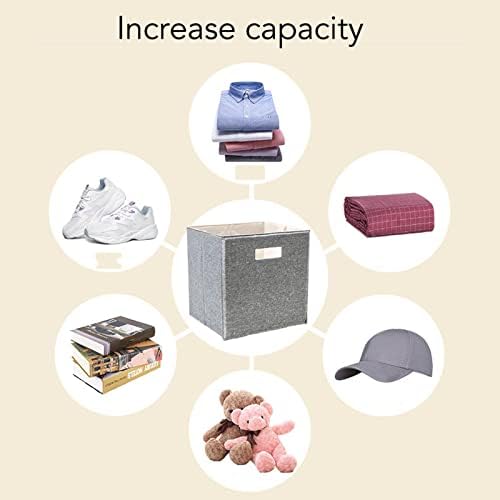 Caixa de armazenamento Jopwkuin, tipo de gaveta Caixa de armazenamento dobrável Caixa de armazenamento prático Material de tecido cinza