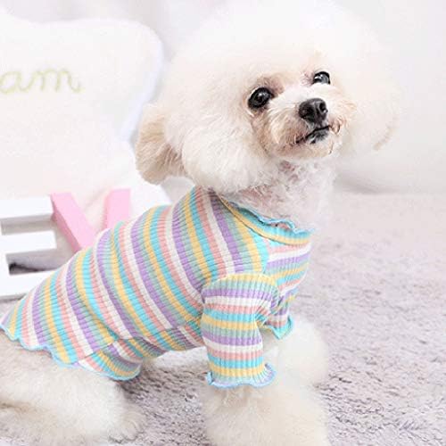 Roupas de cachorro para cachorros cães menina fofa de pijama de arco-íris de inverno, camisa de gato de camiseta de gato