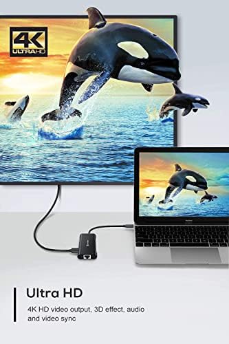 USB C Hub, utechsmart 6 em 1 USB C a HDMI Compatível para MacBook Pro USB C Laptops e Chromecast com o Google TV