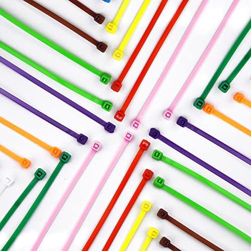 1200pcs pequenos empates coloridos 12 cores de 4 polegadas 4 polegadas Multicolor Ties TIES variados de cabo colorido