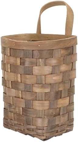 Bestonzon pendurado cesto de vime de cesta de madeira de madeira de madeira pendurada na cesta de flores Organizador de alho cesto