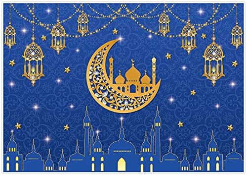 Allenjoy 7x5ft noites árabes Ramadã Mubarak Blue cenário marroquino Decorações de festas de aniversário mágica Banner