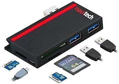 Navitech 2 em 1 laptop/tablet USB 3.0/2.0 Adaptador de cubo/micro USB Entrada com o leitor de cartão SD/micro SD compatível com asus rog zephyrus duo se 15 laptop para jogos, 15,6 ”