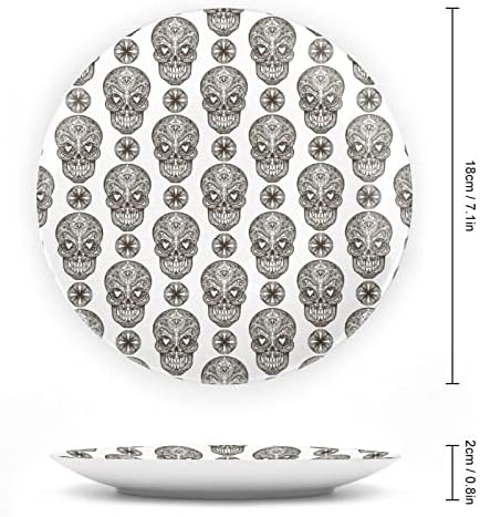 Placa decorativa Patternceâmica de Patterningâmica do Skull com Stand Plate Home Custom China para a cozinha da sala