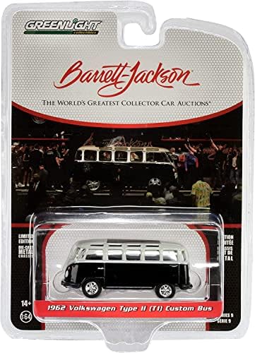Greenlight 1:64 Barrett -Jackson 'Scottsdale Edition' Series 9 - 1962 Bus personalizado tipo 2 - preto e prata com interior preto 37250 -A [envio do Canadá]