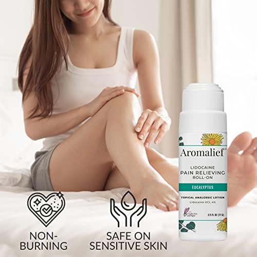 Aromalief lavanda dor aliviada creme e resistência máxima Rollo de creme de lidocaína no pacote de 2pk