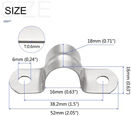 Tiras de tubo de metalixidade grampo 8pcs, 304 suporte de tensão de tubo de aço inoxidável - para fios de tubulação de encanamento