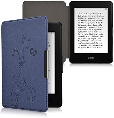 Case Kwmobile Compatível com Kindle Paperwhite - Caso PU E -Reader Tampa - Butterfly Terril Blue escuro