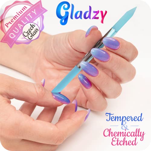 Cutícula de vidro Pusher por Gladzy - Manicure Stick, qualidade tcheco genuína, Removedor de cutículas para arquivamento de