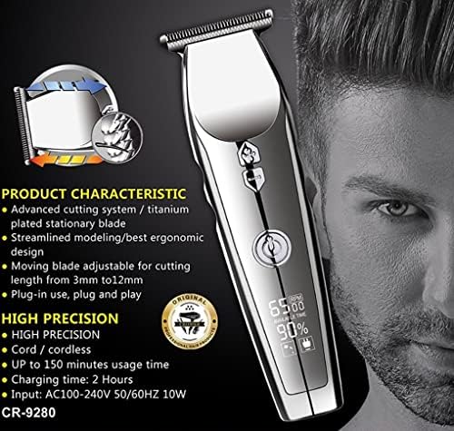 Clippers de cabelo para homens, o aparelho de cabelo profissional de rosto masculino barbeiro barba barba barbeiro cortador de cabelo elétrico cortador de cabelo elétrico poderoso 3 velocidades