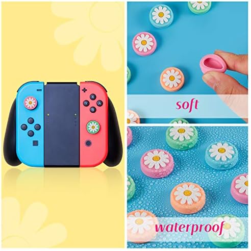 Skylety 12 peças Tampas de aperto de polegar de polegar de flores Analógico Analógico Analógico Beck Silicone Tampa compatível com Nintendo Switch, Switch Lite e Joy-Con Controller