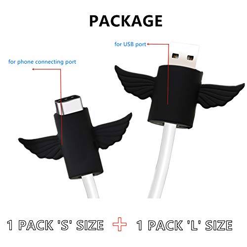 Protetor a cabo Compatível com iPhone iPad Android Samsung Galaxy Cable Plástico Plástico Angel Angel A asas de telefone