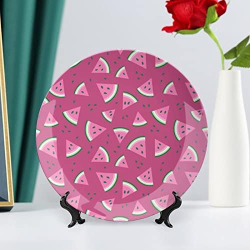 Placas decorativas rosa de melancia de cerâmica de cerâmica com ornamentos pendurados pratos de jantar
