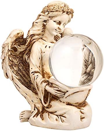 Estatueta de estátua de anjo de cristal e 2,5 de diâmetro transparente de bola de cristal com caixa de presente