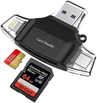 Boxwave Gadget Smart Compatível com VAIO FE14 - AllReader SD Card Reader, MicroSD Card Reader SD Compact USB para Vaio Fe14 - Jet Black