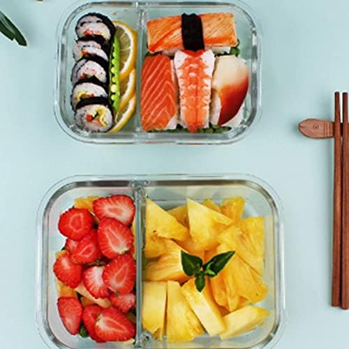 Lakikabdh bento caixa quadrada vidro fresco caixa de manutenção, design separado, pode ser usado como uma caixa bento, pode