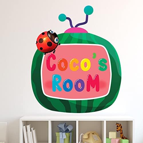 Kyle Cornole Nome do bebê Decalques de parede de coco - Nome personalizado Decoração de quarto de crianças - Nome personalizado Adesivo Decoração - Decalque de parede colorido - decoração do berçário Arte da parede KA1663 Verde, colorido