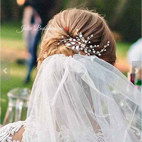 Pearos de cabelo de cristal de casamento de casamento pérolas de cabelo de cabelo prata acessórios de cabelo de casamento prateados