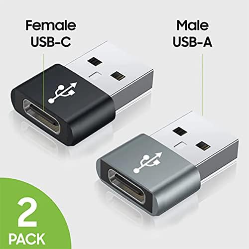 Usb-C fêmea para USB Adaptador rápido compatível com seu LG LM-Q620 para Charger, Sync, dispositivos OTG como teclado, mouse, zip, gamepad, PD