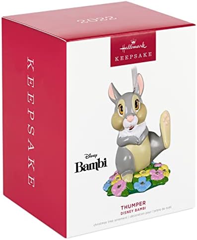 Hallmark Keetake Ornamento de Natal 2022, Disney Bambi Thumper, metal