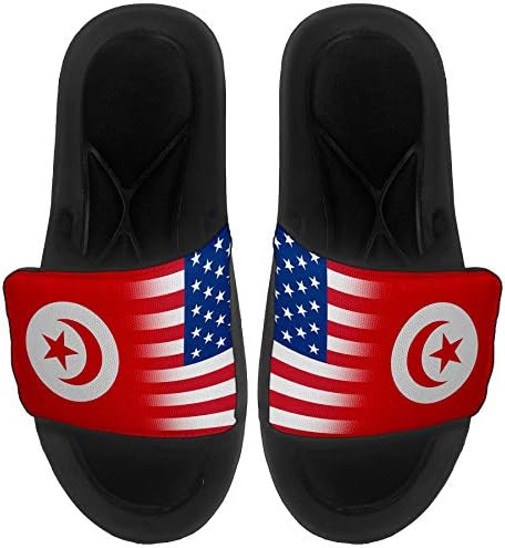 Sandálias/slides de slides e slides expressos para homens, mulheres e juventude - bandeira da Tunísia - Tunísia Flag