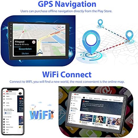 2GB+32 GB DUPL DIN Android 11 Carreira estéreo de estéreo Rádio de carro Android no DASH GPS Navigation Wi -FM FM RDS Bluetooth