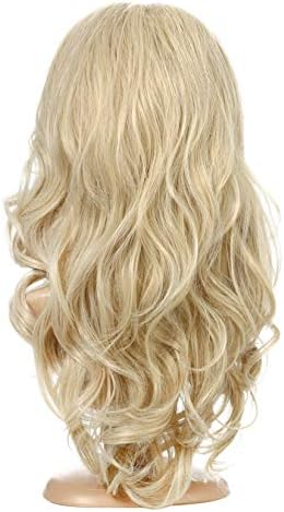 Andongnywell Wigs loira ondulada longa cacheada resistente ao calor perucas frontais de renda sintética para mulheres