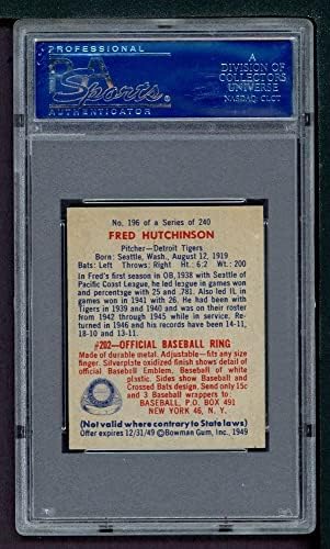 1949 Bowman # 196 Fred Hutchinson Detroit Tigers PSA PSA 7.00 Tigres