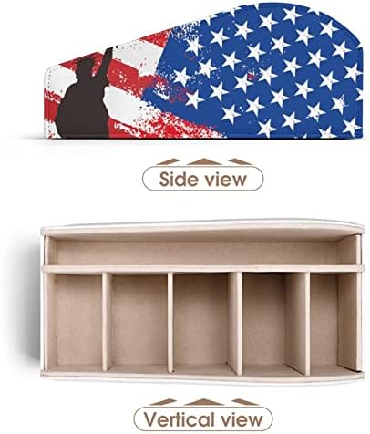 American Flag and Liberty TV Remote Control titulares Organizer Box Pen Pencil Desk Storage Caddy com 6 compartimento