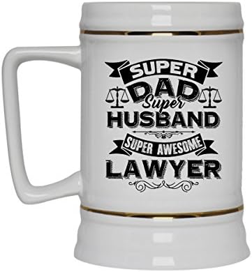 Canecas de cerveja de advogado, cerâmica de caneca branca de cerveja advogada para você e sua família