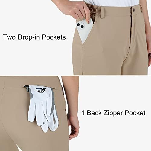 Calças de golfe femininas do Anivivo esticam calças leves de caminhada rápida calça casual de trabalho com bolsos
