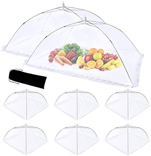 Zmciner 8 embalam tendas de alimentos capas de alimentos para tela de malha externa incluem 2 tampas de alimentos de
