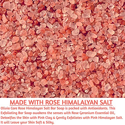 Olivia Care Premium All Natural Rose Himalaia Salt Soop Soap | Feito com ingredientes orgânicos | Infundido com Oatmeal