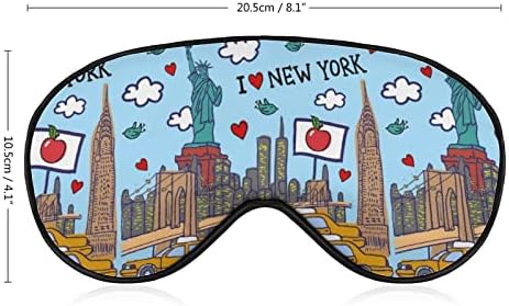 Funnystar I Love New York Soft Sleep Mask Eye Cober para dormir blocos perfeitos leves com cinta ajustável