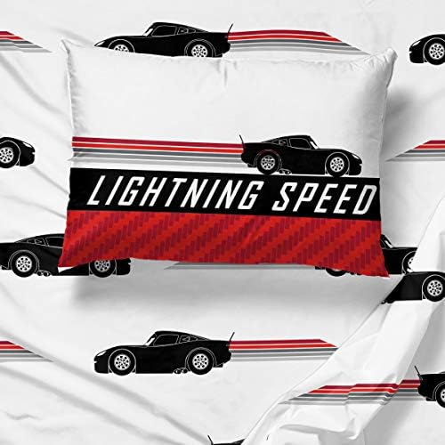 JAY FRANCO Disney Pixar Cars Speed ​​Lighting Speed ​​5 peças Conjunto de cama dupla - Inclui consolador e lençol - Recursos de roupa