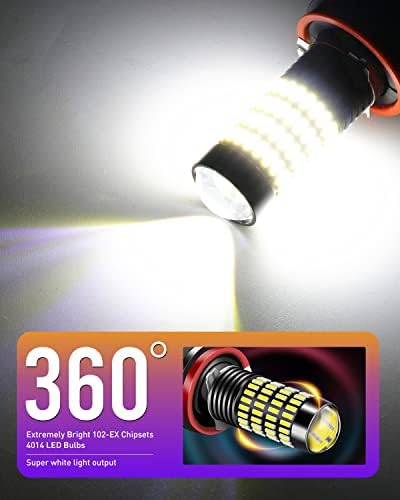 Luyed 2 x 1700 lúmens extremamente brilhantes 4014 102-EX Chipsets H11 H8 LED lâmpadas usadas para luzes DRL ou de neblina,
